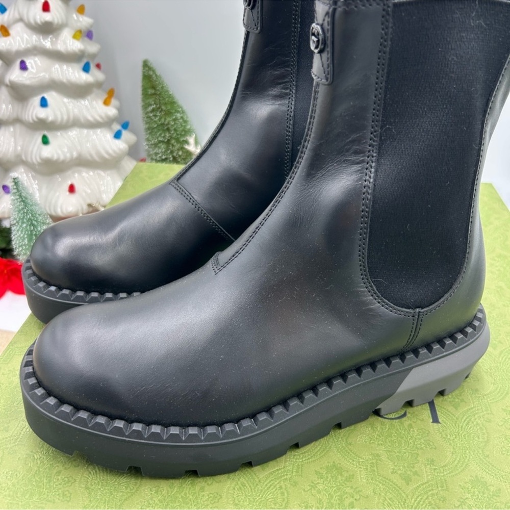 Gucci men’s leather Chelsea boots size 7, fit eight US maiden in Italy. Black. - Picture 5 of 11